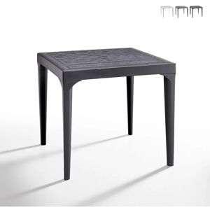 BICA Table de jardin bar extérieur carré 80x80cm en polypropylène Malmo Couleur: Noir - Publicité