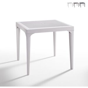 BICA Table de jardin bar extérieur carré 80x80cm en polypropylène Malmo Couleur: Blanc - Publicité