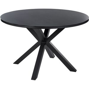 BELIANI Table de Jardin Moderne ⌀ 120 cm avec Aluminium et Verre Noir Maletto - Publicité