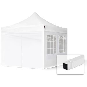 INTENT24 Tente Pliante 3x3 m - 4 côtés Acier Barnum Chapiteau Pliant Tonnelle Stand Paddock Réception Abri blanc - blanc - Publicité