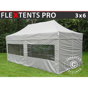 Dancover - Tente Pliante Chapiteau pliable Tonnelle pliante Barnum pliant FleXtents pro 3x6m Latte, avec 6 cotés - Latte - Publicité