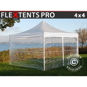 DANCOVER Tente pliante Chapiteau pliable Tonnelle pliante Barnum pliant FleXtents pro 4x4m Transparent, avec 4 cotés - Transparent - Publicité