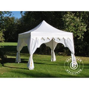 DANCOVER Tente Pliante Chapiteau pliable Tonnelle pliante Barnum pliant FleXtents pro Raj 3x3m Blanc/Doré - Blanc/Doré - Publicité