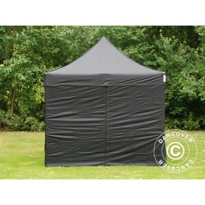 Dancover - Tente pliante Chapiteau pliable Tonnelle pliante Barnum pliant FleXtents Steel 3x3m Noir, avec 4 cotés - Noir - Publicité