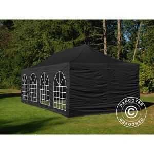 Dancover - Tente Pliante Chapiteau pliable Tonnelle pliante Barnum pliant FleXtents Steel 4x8m Noir, avec 4 cotés - Noir - Publicité