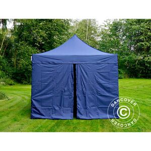 DANCOVER Tente pliante Chapiteau pliable Tonnelle pliante Barnum pliant FleXtents Xtreme 50 3x3m Bleu foncé, avec 4 cotés - Bleu foncé - Publicité