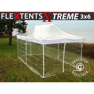 DANCOVER Tente pliante Chapiteau pliable Tonnelle pliante Barnum pliant FleXtents Xtreme 50 3x6m Transparent, avec 6 cotés - Transparent - Publicité