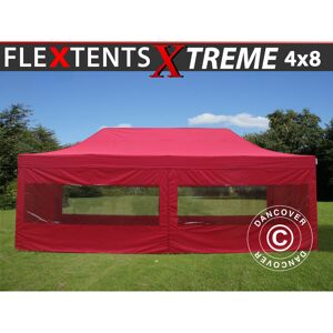 Dancover - Tente pliante Chapiteau pliable Tonnelle pliante Barnum pliant FleXtents Xtreme 60 4x8m Rouge, avec 6 cotés - Rouge - Publicité