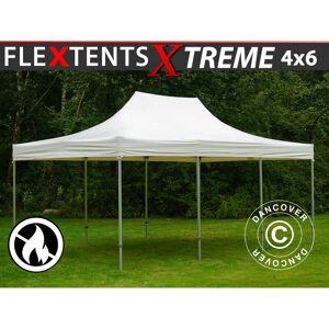 DANCOVER Tente Pliante Chapiteau pliable Tonnelle pliante Barnum pliant FleXtents Xtreme 50 Heavy Duty 4x6m, Blanc - Blanc - Publicité