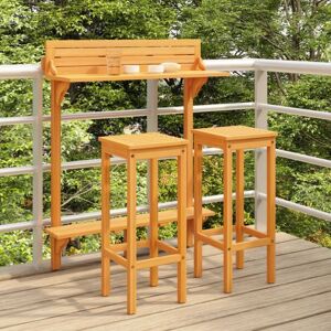 The Living Store - Ensemble de bar de balcon 3 pcs Bois d'acacia solide Brun - Publicité