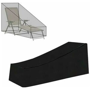 Housse Transat pour Chaise Longue de Jardin,Imperméable, Coupe-Vent, Anti-UV, Poussière,Tissu Oxford 210D Housse de Protection Bain de Soleil - Noir (210x75x40/80cm) - Tigrezy - Publicité