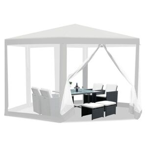 Tolletour - Tente avec moustiquaire Pavillon avec moustiquaire Tente de réception Tente de réception Facile à démonter Terrasse 6 angles-Blanc - Publicité