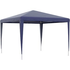 Outsunny Tonnelle barnum de jardin dim. 2,93L x 2,93l x 2,52H m métal époxy bâche PE haute densité bleu - Publicité