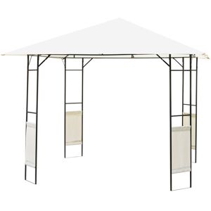 Outsunny Tonnelle barnum pavillon de jardin dim. 3L x 3l x 2,6H m métal époxy toile polyester haute densité crème - Crème - Publicité