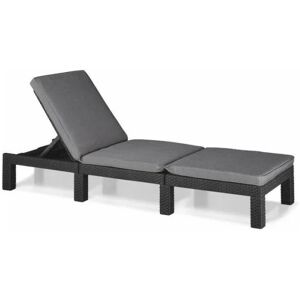 ALLIBERT Transat Keter Chaise longue avec coussin Daytona Graphite 441306 - Publicité