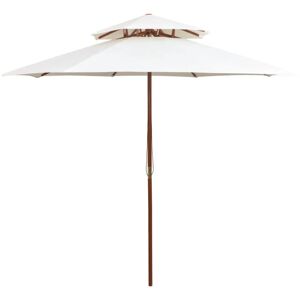 Vidaxl - Parasol de terrasse 270 x 270 cm Poteau en bois Blanc crème - Publicité