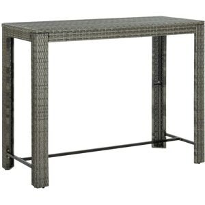 Vidaxl - Table de bar de jardin Gris 140,5x60,5x110,5 cm Résine tressée - Publicité