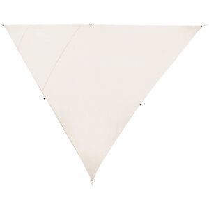 BELIANI Voile d'Ombrage en Tissu Blanc Cassé Toile Tendue Forme Triangle 300x300x300 cm Anti UV Protection Solaire Idéale pour Extérieur - Publicité