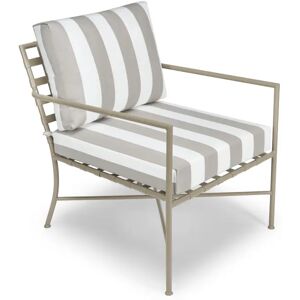 NV GALLERY Fauteuil outdoor BEL AIR - Fauteuil outdoor, Rayures taupe waterproof & metal taupe Blanc / Taupe