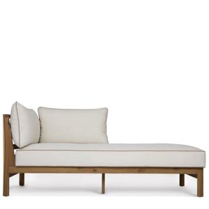 NV GALLERY Méridienne gauche outdoor BAYSIDE - Méridienne ou chaise-longue modulable gauche outdoor, Blanc crème & bois d'acacia, L161 Blanc / Naturel