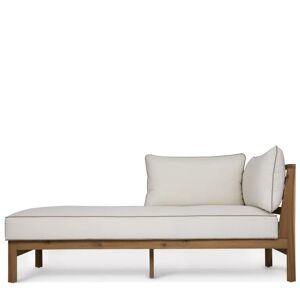 NV GALLERY Méridienne droite outdoor BAYSIDE - Méridienne ou chaise-longue modulable droite outdoor, Blanc crème & bois d'acacia, L161 Blanc / Naturel