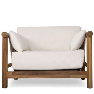 NV GALLERY Fauteuil outdoor BEXLEY - Fauteuil outdoor, Blanc waterproof & bois d'acacia Blanc / Marron