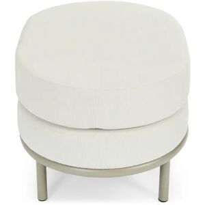 NV GALLERY Tabouret ou pouf FLORENTINO - Tabouret ou pouf outdoor, Blanc waterproof & metal taupe Blanc / Beige