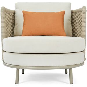 NV GALLERY Fauteuil outdoor FLORENTINO - Fauteuil outdoor, Blanc/terracotta waterproof & metal taupe Blanc / Terracotta / Taupe