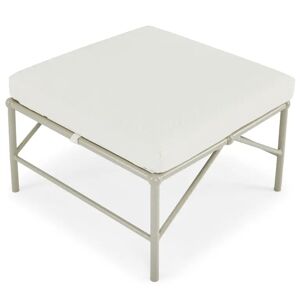 NV GALLERY Tabouret ou pouf AMALFI - Tabouret ou pouf outdoor, Blanc waterproof & metal taupe Blanc / Taupe