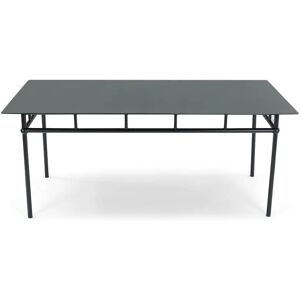 NV GALLERY Table a manger outdoor AMALFI - Table a manger outdoor, pour 6-8 personnes, Metal noir waterproof, L180 Noir