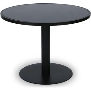 NV GALLERY Table a manger d'exterieur ECHO - Table a manger outdoor, pour 4 personnes, Verre noir & metal noir, Ø100 Noir