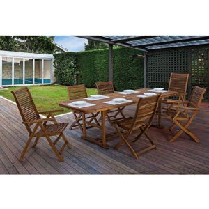 BOBOCHIC Lot de 2 chaises de jardin ABIGAELLE bois massif d'acacia Marron foncé - Publicité