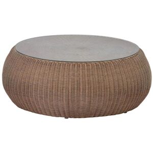 Table basse de jardin en resine tressee caramel - WHITEHEAVEN de MYLIA