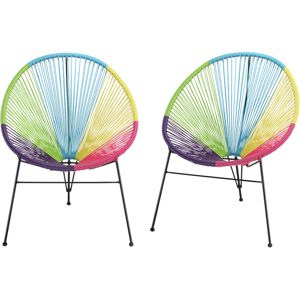 Lot de 2 fauteuils de jardin en fils de resine tresses - multicolore - ALIOS II de MYLIA