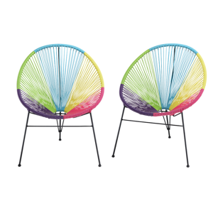 MYLIA Lot de 2 fauteuils de jardin en fils de résine tressés - multicolore - ALIOS II de MYLIA