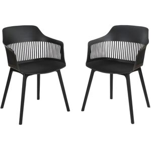 Vente-unique.com Lot de 2 fauteuils de jardin en polypropylene - Noir - SOHO de MYLIA