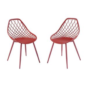 Lot de 2 chaises de jardin en polypropylene avec pieds en metal Terracotta MALAGA de MYLIA