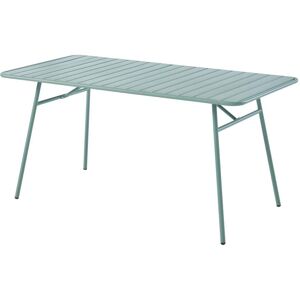 Vente-unique.com Table de jardin L.160 cm en metal - Vert amande - MIRMANDE de MYLIA