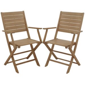 Lot de 2 fauteuils de jardin pliants en acacia NEMBY de MYLIA