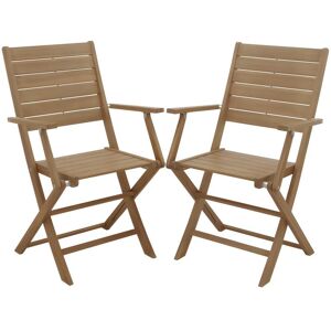 MYLIA Lot de 2 fauteuils de jardin pliants en acacia - NEMBY de MYLIA