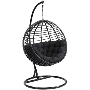 Vente-unique.com Fauteuil suspendu en resine tressee - Noir - BONTOC de MYLIA