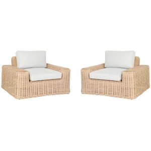 Lot de 2 fauteuil de jardin en resine tressee - OBIDOS de MYLIA