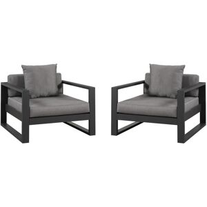 Lot de 2 fauteuils de jardin en aluminium Anthracite MOLOKAI de MYLIA