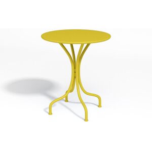 Table ronde de jardin D.60cm en metal - Jaune - MIRMANDE de MYLIA