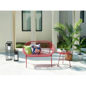 Vente-unique.com Banc de jardin en fils de resine tresses - Terracotta - ALIOS III de MYLIA