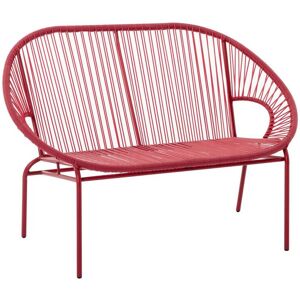 Vente-unique.com Banc de jardin en fils de resine tresses - Terracotta - ALIOS III de MYLIA