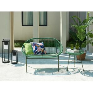 Banc de jardin en fils de resine tresses Kaki ALIOS III de MYLIA