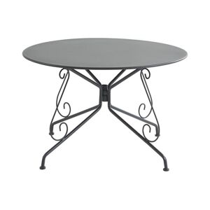 MYLIA Table de jardin D.120 cm en métal façon fer forgé - Anthracite - GUERMANTES de MYLIA