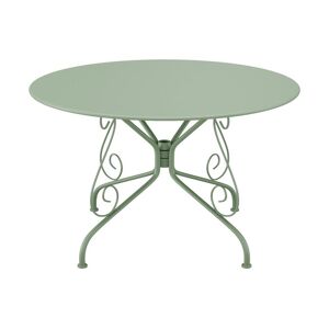 MYLIA Table de jardin D.120 cm en métal façon fer forgé - Vert amande - GUERMANTES de MYLIA