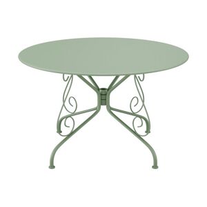 MYLIA Table de jardin D.120 cm en métal façon fer forgé - Vert amande - GUERMANTES de MYLIA